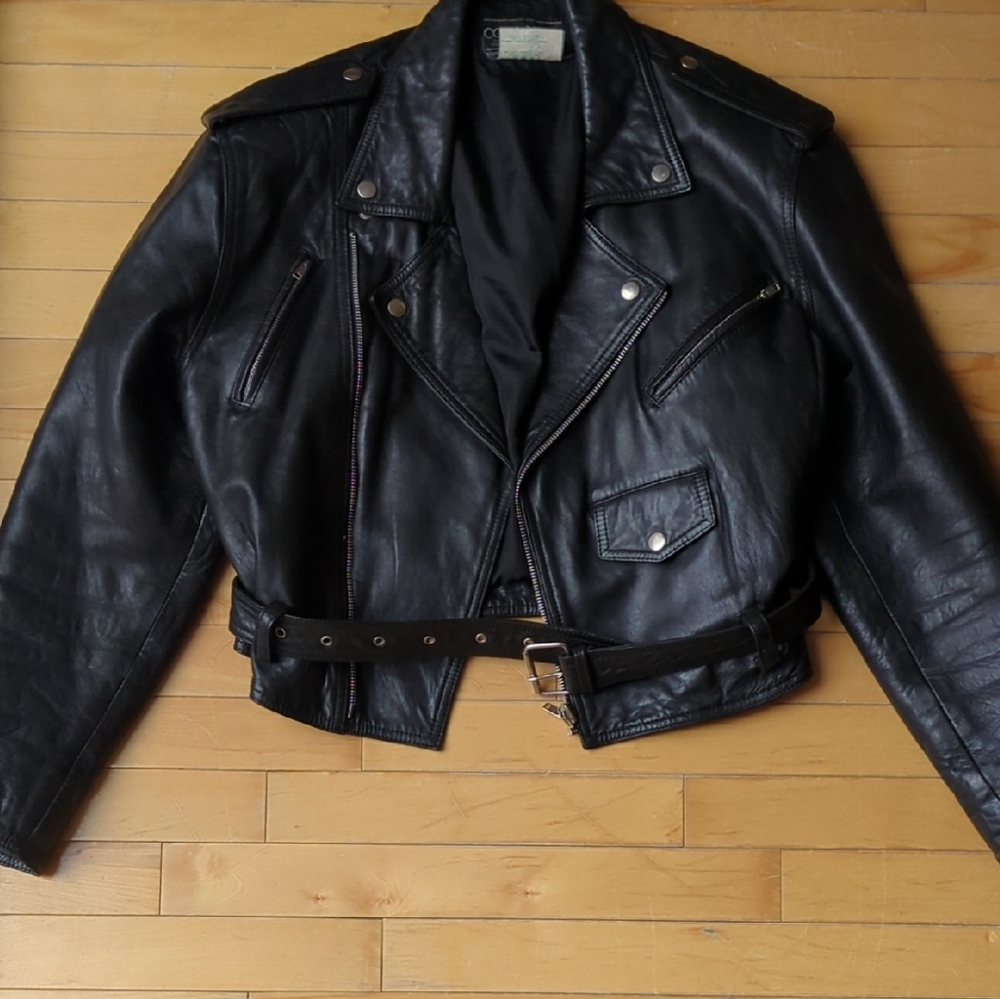 Classic Black Leather Moto Jacket